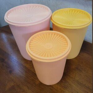 Tupperware LIMITED Pastel 3 pc canister set NEW